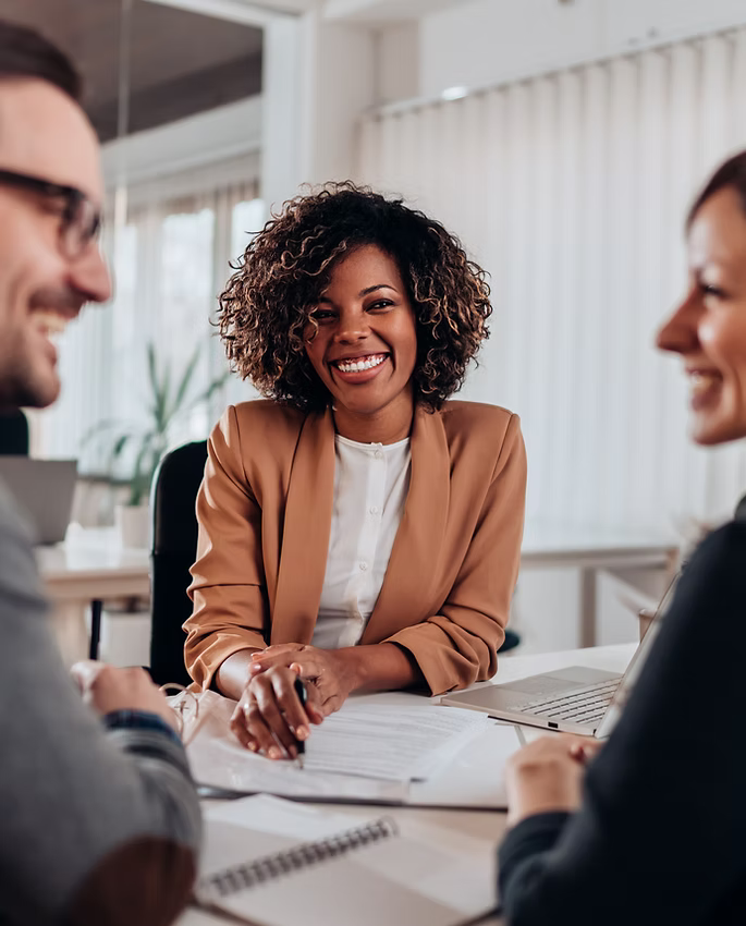 A couple at a business meeting